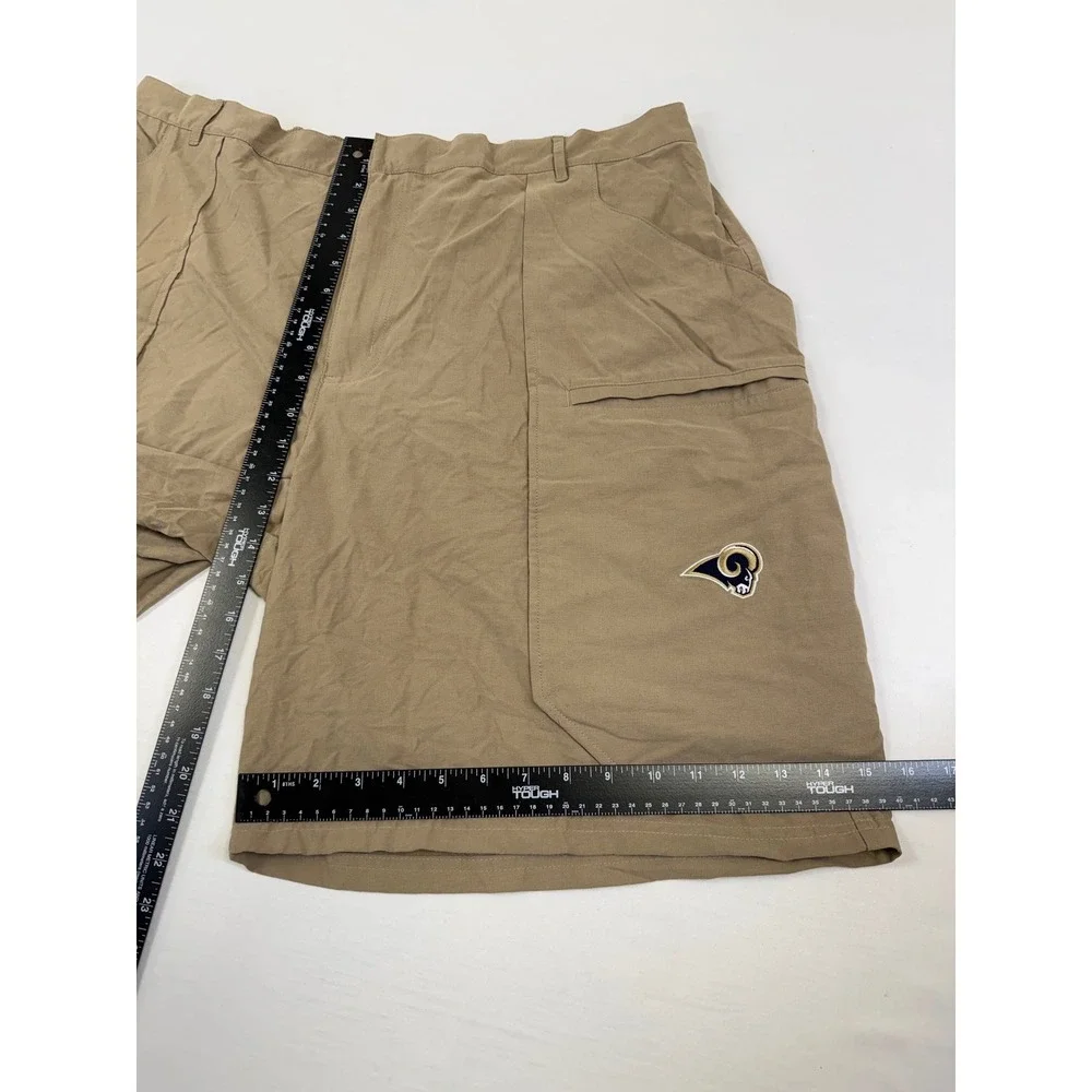 Vtg NFL Onfield Reebok Rams Shorts Mens 3XL Khaki Tan Sideline Coaching Cargo